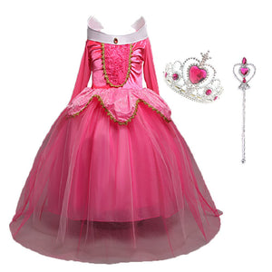 LiUiMiY Costumi Bambina Principessa Vestito Carnevale Lunga Manica