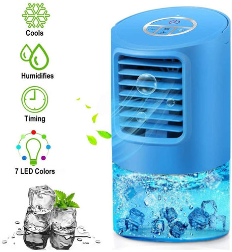Mini Condizionatore Portatile, EEIEER 4 IN 1 Mini Raffreddatore D'aria Evaporativo Umidificatore Purificatore Ventilatore, Condizionatori Portatili Personale Air Cooler per Casa/Ufficio