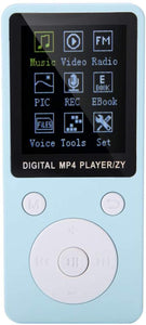 Lettore MP4 Mini Lettore Musicale Portatile Supporto Scheda TF da 32 GB con Tempo di Standby Lungo(Blu)