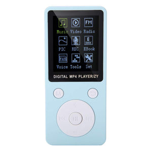 Lettore MP4 Mini Lettore Musicale Portatile Supporto Scheda TF da 32 GB con Tempo di Standby Lungo(Blu)
