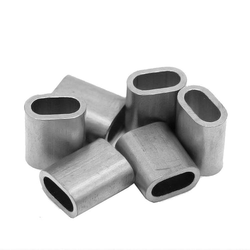 Constrabo® | 50x ghiere in alluminio manicotti 4 mm | Maniche per corda 4 - Ilgrandebazar