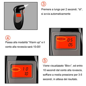 Faburo Etilometro Portatile Digitale, Professionale Alcool Test con Schermo... - Ilgrandebazar