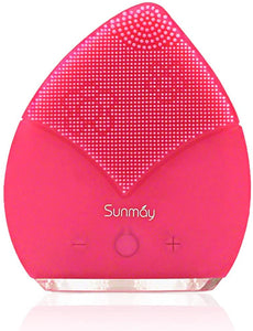 【Sunmay Leaf】SUNMAY Spazzola Viso Pulizia Silicone, Massaggiatore Elettrico del viso Impermeabile Detergente viso e Esfoliante, Ricaricabile con vibrazioni Sonico Dispositivo di Pulizia del