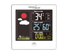 Carica l&#39;immagine nel visualizzatore di Gallery, GreenBlue - Stazione meteo radio con sensore esterno, calendario, bianco - Ilgrandebazar