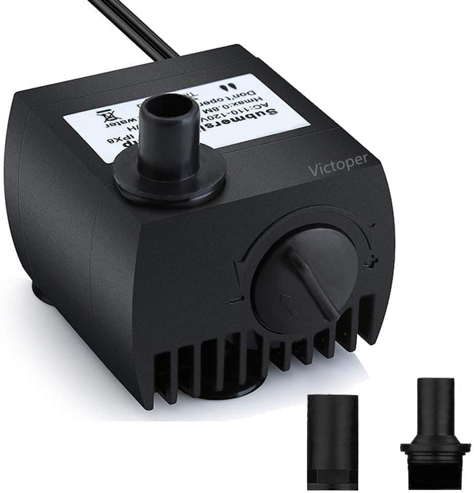 Pompa Acqua Sommergibile DC12V 12W - Senza Spazzole, Ultra Silenziosa, Portata 7,5 L/min, Prevalenza 3,5 M, Attacco 1/2'', Uso Alimentare