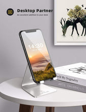 Carica l&#39;immagine nel visualizzatore di Gallery, Lamicall Supporto Telefono Regolabile, Dock Telefono - Universale Supporto Dock per Phone 11 PRO, XS Max, XS, X, XR, 8, 7, 6 Plus, Samsung S10 S9 S8 S7, Huawei, Scrivania, Altri Smartphone - Argento