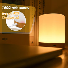 Carica l'immagine nel visualizzatore di Gallery, Auxmir Lampada da Comodino LED Touch, Luce Notturna senza Fili, Colori RGB, 4 Modalità, 5 Livelli di Luminosità, Ricaricabile, Funzione Timer, Lampada LED per Cameretta, Camera da letto, Soggiorno