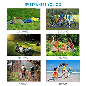 HISAYSY Coperta da Spiaggia, 210 x 200CM Picnic con Blu-arancione