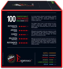 Carica l'immagine nel visualizzatore di Gallery, Caffè Vergnano 1882 Èspresso Cremoso, 100 Capsule, Compatibili Nespresso, Compostabili