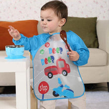 Carica l'immagine nel visualizzatore di Gallery, Vicloon Bavaglino a Manica,Set di 4 Bavaglino Bambini Impermeabile con Maniche Lunghe e Allacciatura Sulla Schiena, per Dipingere, Giocare e Mangiare Piccoli da 6 Mesi a 3 Anni
