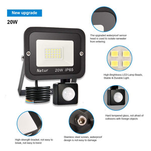 bapro 20W Faretto LED da Esterno con Sensore di 20W, Bianco Caldo - Ilgrandebazar
