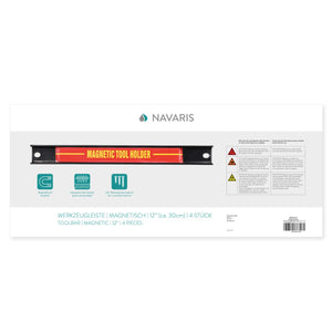 Navaris 4x Porta attrezzi magnetico - Portautensili barre 30 cm 30cm, Nero - Ilgrandebazar