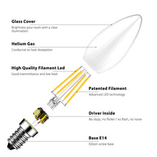 Carica l&#39;immagine nel visualizzatore di Gallery, Lampadine di Filamento a LED E14 - 6,5 W C35 6.5W 2700K-6 Pezzi