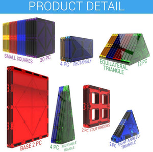 Desire Deluxe Set Tessere magnetiche - Gioco Educativo per Bambini e Bambine - età 3 4 5 6 7 Anni - Impara con Le Costruzioni - 47 pz