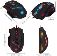 Carica l'immagine nel visualizzatore di Gallery, ZELOTES T90 Mouse da Gioco, ad Alta Precisione 9200 DPI Mouse Gaming con Design di 8 Pulsanti ,Cartucce di Peso Regolabile per PC Laptop Computer Notebook,Nero