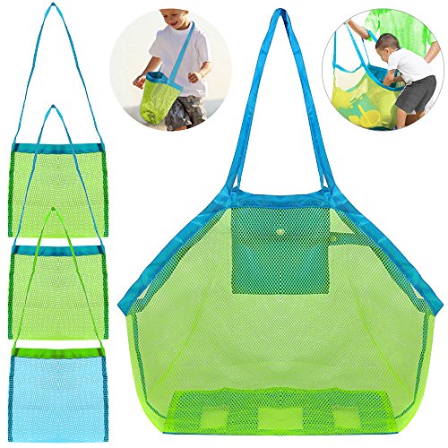 FineGood Borsa Sacchetto Rete Grande Portatile Porta Giochi Palle Spiaggia,...