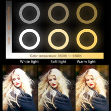 Carica l&#39;immagine nel visualizzatore di Gallery, Thlevel LED Ring Light con treppiedi Lampada anulare dimmerabile da 6... - Ilgrandebazar