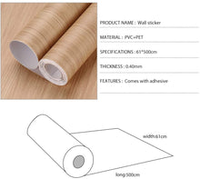 Carica l'immagine nel visualizzatore di Gallery, KINLO 0.61M*5M(1 Rotolo) Adesiva per Mobili Finto Legno Grano Beige PVC Impermeabile Antibatterico e Anti-umidità Wall Sticker autoadesive rinnovato mobili/Parete/Vetro/Marmo ECC. (Legno Beige D)