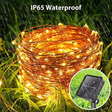 Carica l'immagine nel visualizzatore di Gallery, Luci Solari Esterno [3 Pacchi] 36m 360 LED Catena Luminosa Esterno Filo Luci Led Caldo Bianco 8 modalità Lucine da Esterno Decorative Per Matrimonio, Giardino, Natale, Patio Luci Decorative