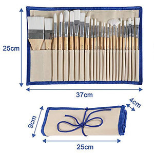 CONDA Pennelli Professionali per Colori ad Olio e Acrilici Set di Pennelli Spazzola per Dipingere 24 Pz Confezione in Nylon