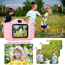 Carica l'immagine nel visualizzatore di Gallery, SeHeTop Macchina Fotografica Bambini, 2.0 Pollici Schermo Ricaricabile Fotocamera Digitale, 1080P Videocamera Regalo Giocattolo di Natale &amp;Compleanno per Ragazze 3-10 Anni, Scheda 32GB (Rosa)