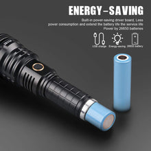 Carica l&#39;immagine nel visualizzatore di Gallery, Torcia LED XHP90 Ricaricabili USB Alta Potente, 10000 Lumens Militare Torcia Elettrica Ultra Luminosa Impermeabile, Regolabile Focus e 5 Modalità di Illuminazione