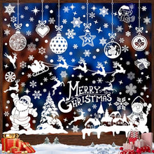 Carica l&#39;immagine nel visualizzatore di Gallery, Multper 236 Vetrofanie Natalizie, DIY Decorazioni Natalizie, Riutilizzabili Addobbi Natalizi, Adesivi Natale PVC, Bianche Statico Adesivi Natalizi per Finestre, Fiocco di Neve, Renna, Babbo Natale