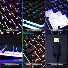 Carica l&#39;immagine nel visualizzatore di Gallery, EZONTEQ Tastiera Meccanica Gaming RGB PC, Semi-meccanica