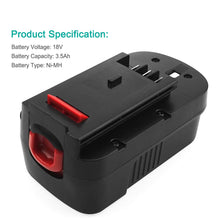 Carica l&#39;immagine nel visualizzatore di Gallery, ADVNOVO 18V 3.5Ah Ni-MH Sostituzione Batteria per Black and Decker Nero - Ilgrandebazar