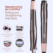 Carica l&#39;immagine nel visualizzatore di Gallery, Piastra Capelli Curl &amp; Straight, 2 in 1 Ferro Arricciacapelli, Tormalina gold - Ilgrandebazar