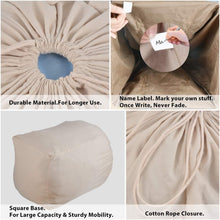 Carica l'immagine nel visualizzatore di Gallery, MCleanPin 2 PZ Sacchi da Biancheria Sacco Portabiancheria Alta Resistente con Coulisse Borsa per Il Bucato da Viaggio Pieghevole Lavabile e Riutilizzabile,Beige