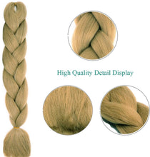 Carica l&#39;immagine nel visualizzatore di Gallery, Treccine Africane Extension 3 Ciocche Trecce Afro Finta Capelli Treccia Sintetica Intrecciate Ombre Jumbo Braiding Hair Kanekalon Braids Crochet Twist, Biondo naturale 60.96 cm (Confezione da 3) Bionda naturale