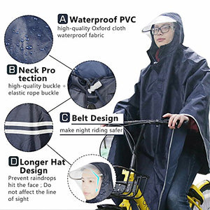 sorliva Mantella Impermeabile, Poncho Impermeabile,Giacche Impermeabile nero - Ilgrandebazar