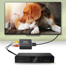 Carica l'immagine nel visualizzatore di Gallery, AMANKA Mini AV a HDMI Convertitore Adattatore,1080P Composito RCA CVBS a HDMI Convertitore con Cavo USB per TV PC PS3 Blue-Ray DVD XBOX SKY HD VHS VCR,Nero