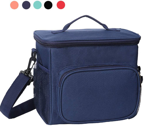 esonmus Borsa Termica Pranzo, Borse Frigo Piccola Cibo Alimentazione con Grande capacità e Maniglia Durevole Lunch Box per Campeggio Lavoro Scuola Picnic 10L (Blu)