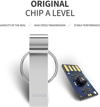 Carica l'immagine nel visualizzatore di Gallery, MRSUNO 1TB Chiavetta USB 3.0 Metallo Pen Drive Memoria USB Impermeabile USB Flash Drive Mini Pennetta USB Memory Stick con Portachiavi per PC/Laptop/Regalo per La Scuola/Ufficio (1000gb)