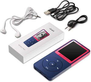 Lettore MP3, Vorstik HiFi Music player, 4,6 cm Digital Audio player con radio FM/registratore vocale/video Play/testo di lettura, fino a 90 ore di riproduzione tempo, 8 GB espandibile 128 GB TF