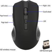 Carica l'immagine nel visualizzatore di Gallery, GeekerChip Mouse Wireless,Mouse Senza Fili con 6 Pulsanti,3 Livelli DPI Regolabili 800/1200/1600 per PC(Nero)
