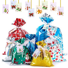 Carica l'immagine nel visualizzatore di Gallery, Evance 35 pezzi Sacchetti Regalo di Natale con 36 Tag Regalo, Sacchetti Regalo,Sacchetto per Caramella e Biscotto Sacchetti di Regalo regali di Natale