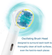 Carica l&#39;immagine nel visualizzatore di Gallery, Testine Spazzolino Ricambio Compatibile Con Oral B - Adatto Spazzolino Elettrico Oral B Sensitive, Cross Action, Professional Care, Vitality, ecc - Di HSYTEK 8 Unità