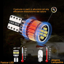Carica l&#39;immagine nel visualizzatore di Gallery, 4pcs W5W T10 LED Canbus Auto Lampada 194 168 24 Leds 4014SMD 12V, Bianco - Ilgrandebazar