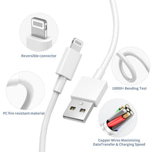 Carica l&#39;immagine nel visualizzatore di Gallery, Caricatore Replacement for iPhone 8 7 6 6S X XS 11 12 13 14 Pro Max Plus, iPad, 2-Pack Caricabatterie con 2M Cavo Carica Batteria 2.1A 5V USB Presa Spina Alimentatore Charger Caricabatteria Nisiyama