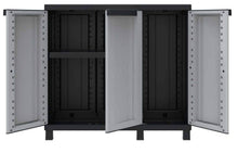 Carica l'immagine nel visualizzatore di Gallery, TERRY Twist Black 102B Armadio Basso in 102 x 39 x 91.5 cm, Grigio/Nero - Ilgrandebazar
