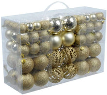 Carica l&#39;immagine nel visualizzatore di Gallery, Christmas Gifts Valigia 100 Pezzi Palle di Natale Oro, Gold, 100x