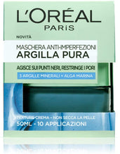 Carica l'immagine nel visualizzatore di Gallery, L'Oréal Paris Maschera per il Viso Argilla Pura, Azione Anti-Imperfezioni, Agisce sui Punti Neri e Ristringe Pori, con Alga Marina e 3 Argille Minerali, 50 ml