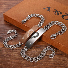 Carica l&#39;immagine nel visualizzatore di Gallery, Cupimatch Coppia Lovers Braccialetto Bracciale Acciaio Inox Puzzle Cuore... - Ilgrandebazar