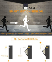 Carica l&#39;immagine nel visualizzatore di Gallery, Luci solari per esterni, 140 LED, Litogo, versione 2020, per esterni con sensore di movimento, 1200 mAh, impermeabili, 800 lm, 3 modalità, 270°, per esterni