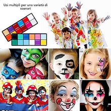 Carica l&#39;immagine nel visualizzatore di Gallery, Lictin Truccabimbi Kit,Face Paint,Kit per La Pittura del Viso per Bambini,24 Colori,50 Stencil,6 Pennelli Professionali