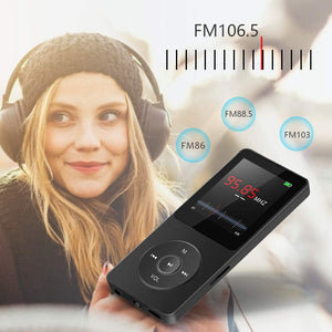 Wodgreat Lettore MP3, MP3 Player Multifunzione Bambini Lettore Musicale Portatile con Scheda SD da 32 GB, Mini Lettore MP4 con Radio Video E-Book, HiFi Sound Schermo LCD da 1,8 pollici (nero) 32GB