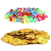 Carica l&#39;immagine nel visualizzatore di Gallery, Pllieay 50 Pezzi Monete di Oro del Pirata Plastica e 50 Gemme Pirati... - Ilgrandebazar